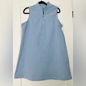 Lulu-B Blue & White Striped Women’s Sleeveless Dress, XL